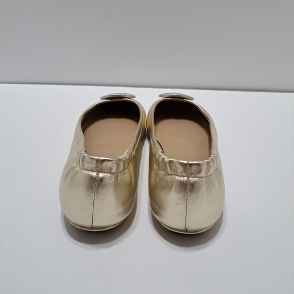 Tory Burch Metallic Gold Ballet Flats Size 7.5 M - Picture 6 of 16